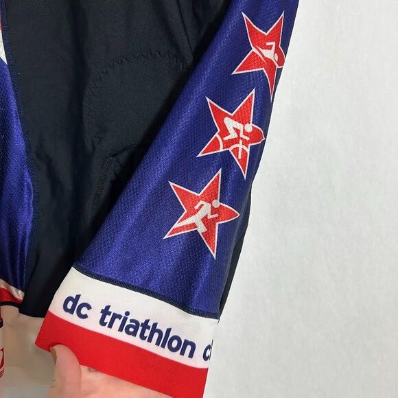 Louis Garneau Padded Cycling Shorts Mens L Black Red Blue DC Triathlon - Picture 5 of 9